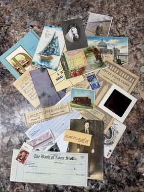 Vintage Ephemera Mixed Media  in Brown and Cream Lot AA